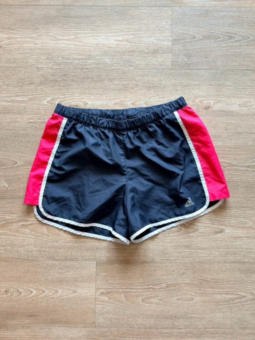 adidas Black Shorts with Pink Side Panels